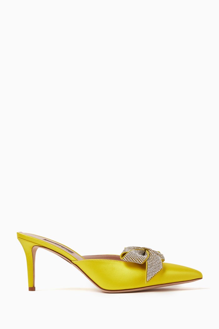 

Paley 70 Mules in Satin, Yellow