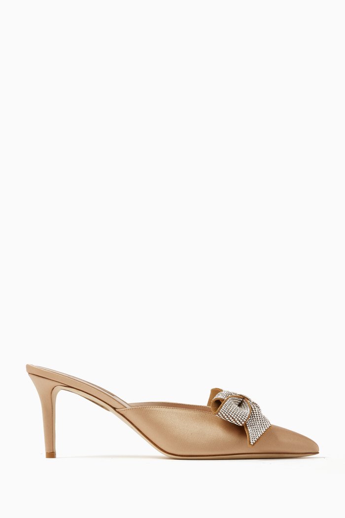 Paley 70 Mules in Satin, Neutral