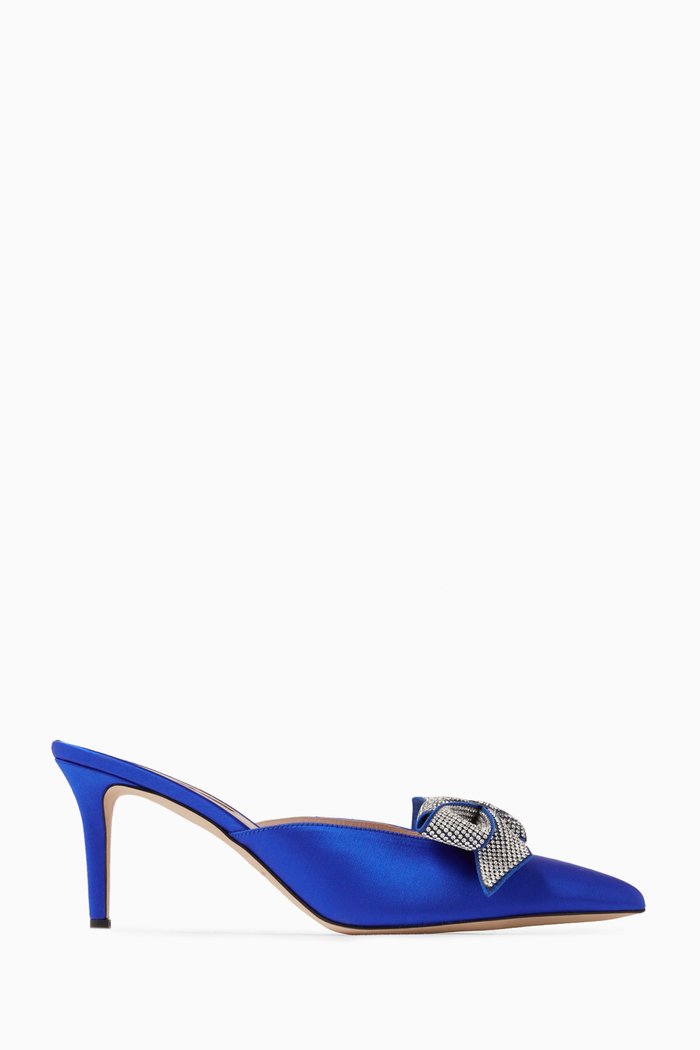 

Paley 70 Mules in Satin, Blue