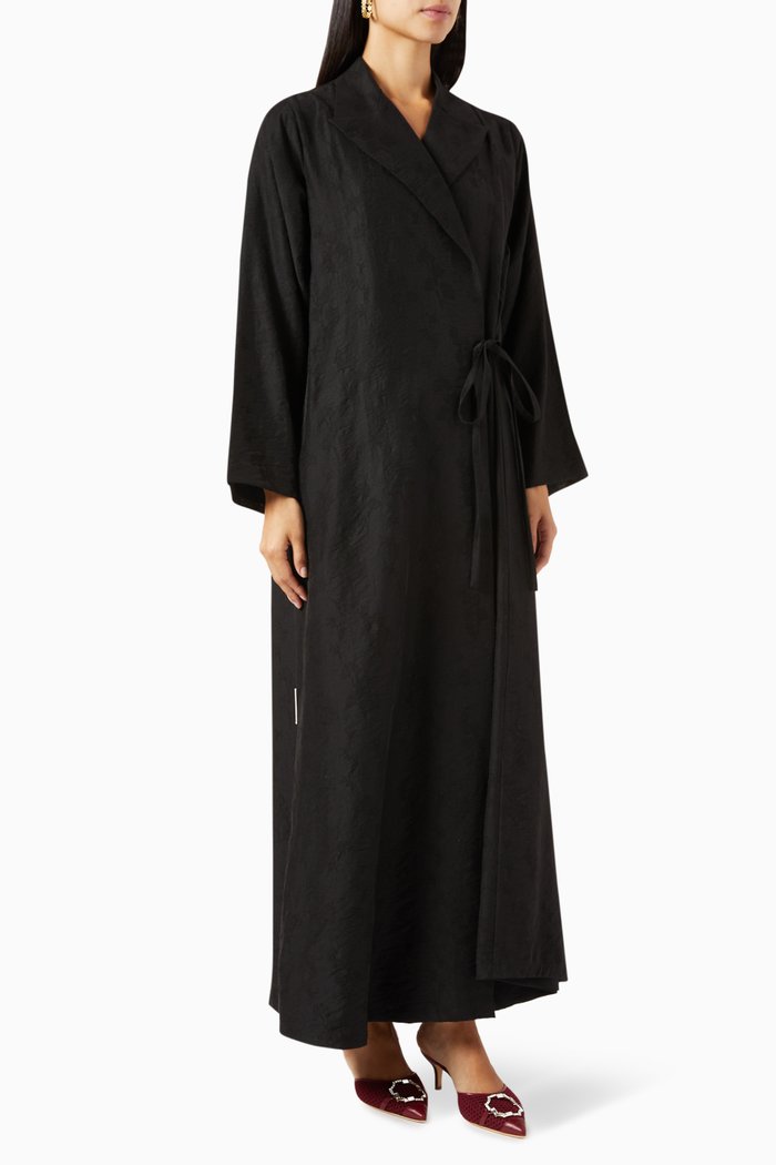

Peak Lapel Abaya, Black