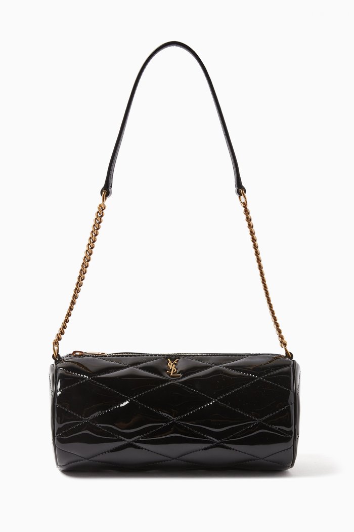

Mini Sade Tube Bag in Quilted Patent Leather, Black