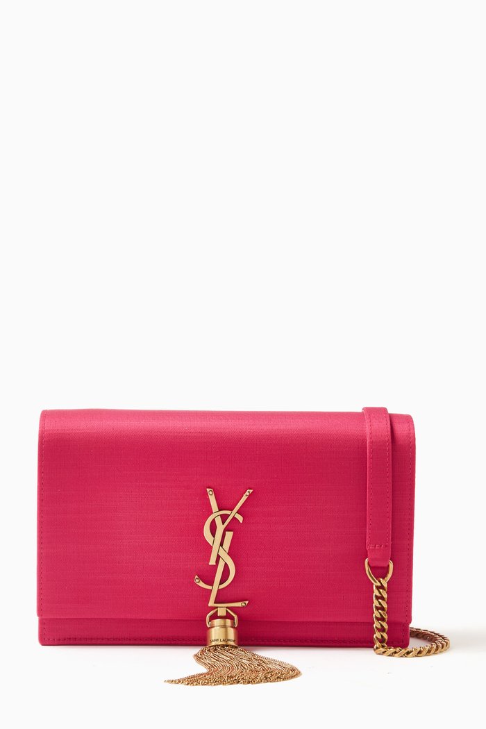 

Kate Chain Wallet in Satin, Pink