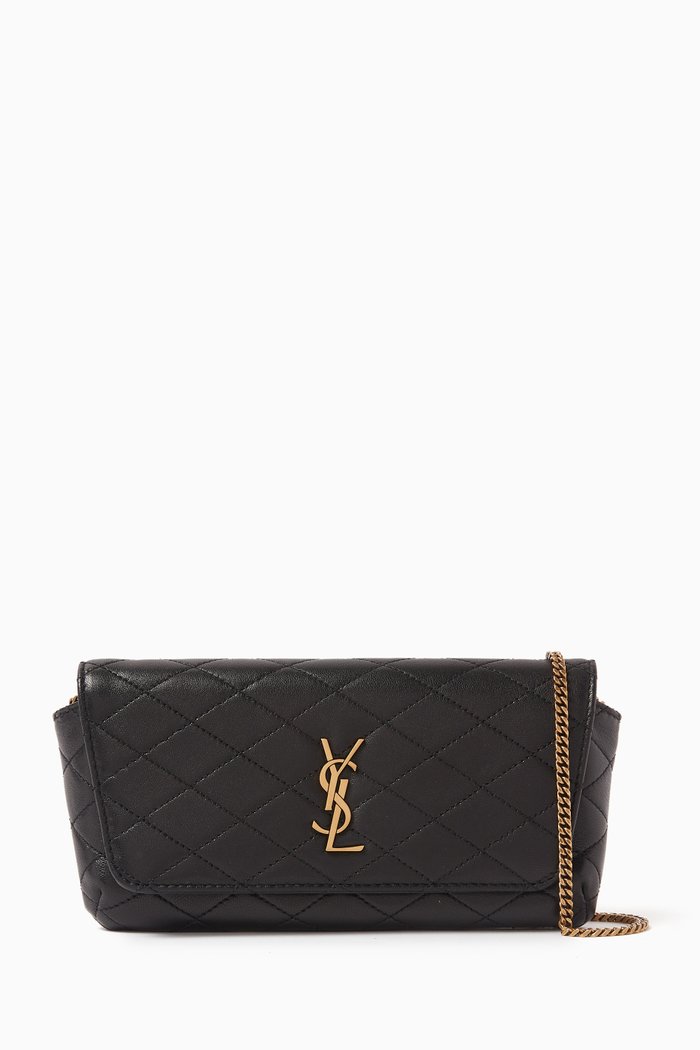 

Gaby Phone Holder in Quilted Leather, Black
