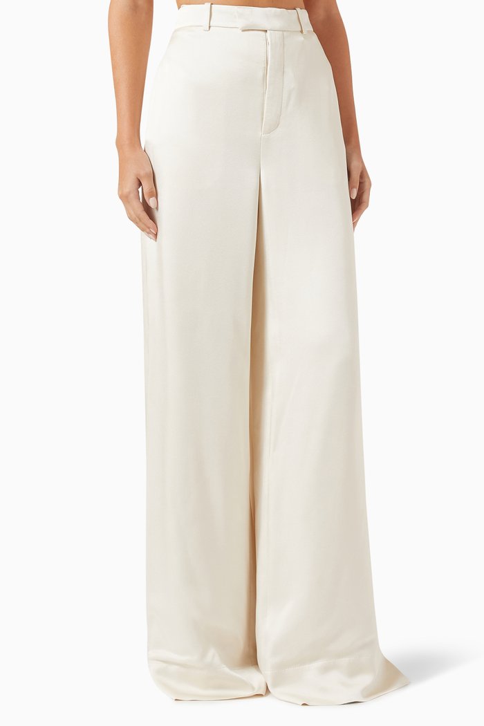 

Wide-leg Pants in Crepe, White