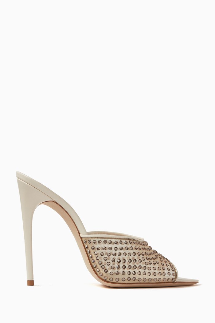 

Blonde 110 Mules in Rhinestones Mesh, Neutral