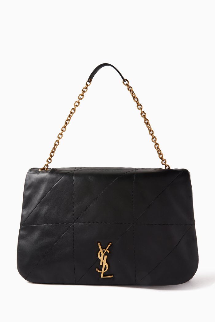 Jamie 4.3 Bag "Carré Rive Gauche" in Leather, Black