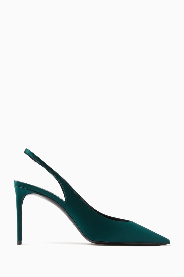 

Zoe 105 Slingback Pumps in Crepe Satin, Green