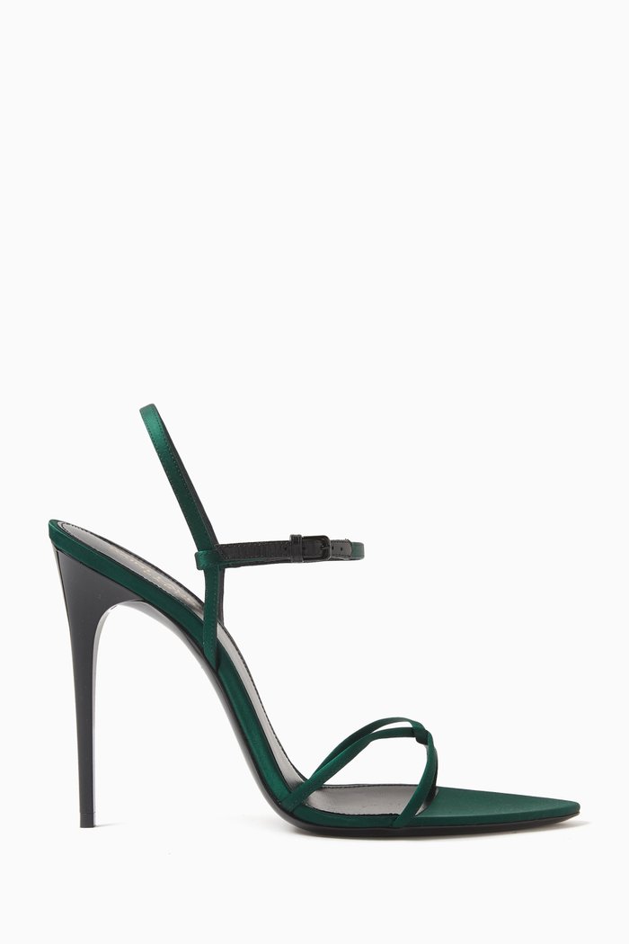 Clara 110 Sandals in Crepe-satin, Green