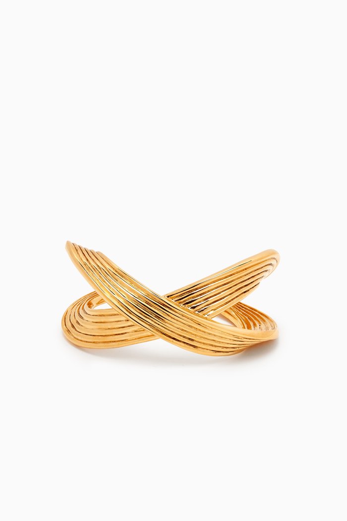 

Twisted Link Cuff in Gold-plated Brass