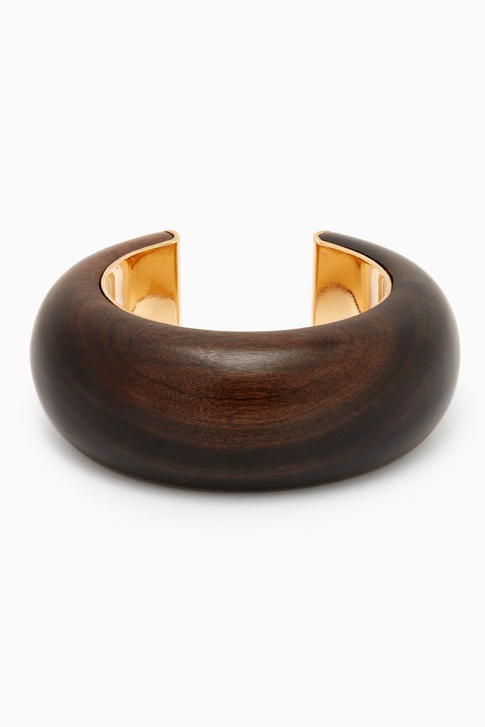 

Chunky Cuff in Wood & Metal, Brown