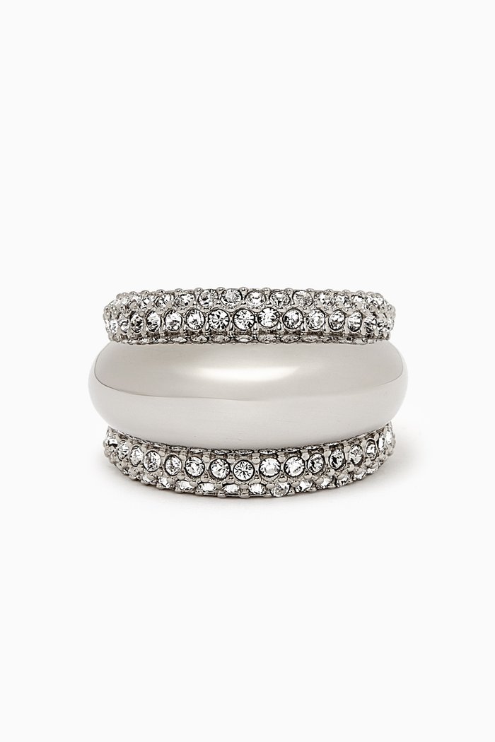 

Bumpy Rhinestone Ring in Metal, Silver