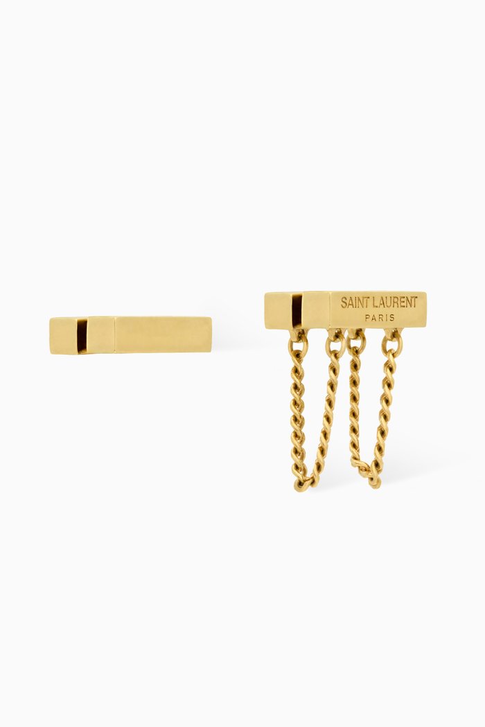 

Asymmetrical Earrings in Metal, Gold