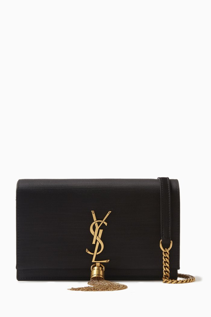 

Kate Chain Wallet in Satin, Black