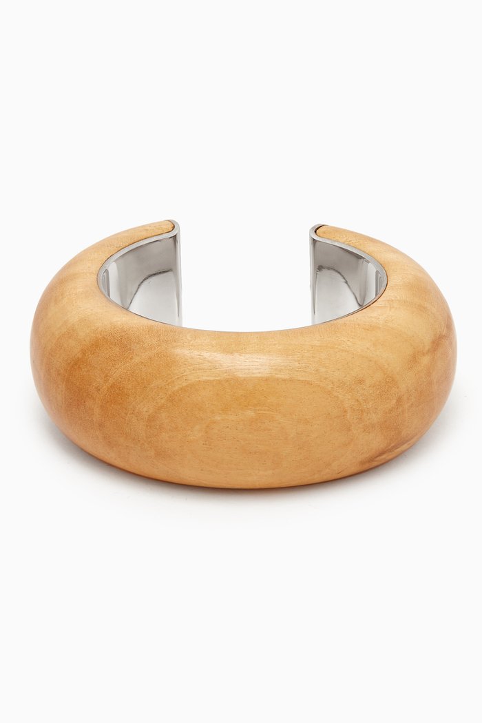 

Chunky Cuff in Wood & Metal, Silver