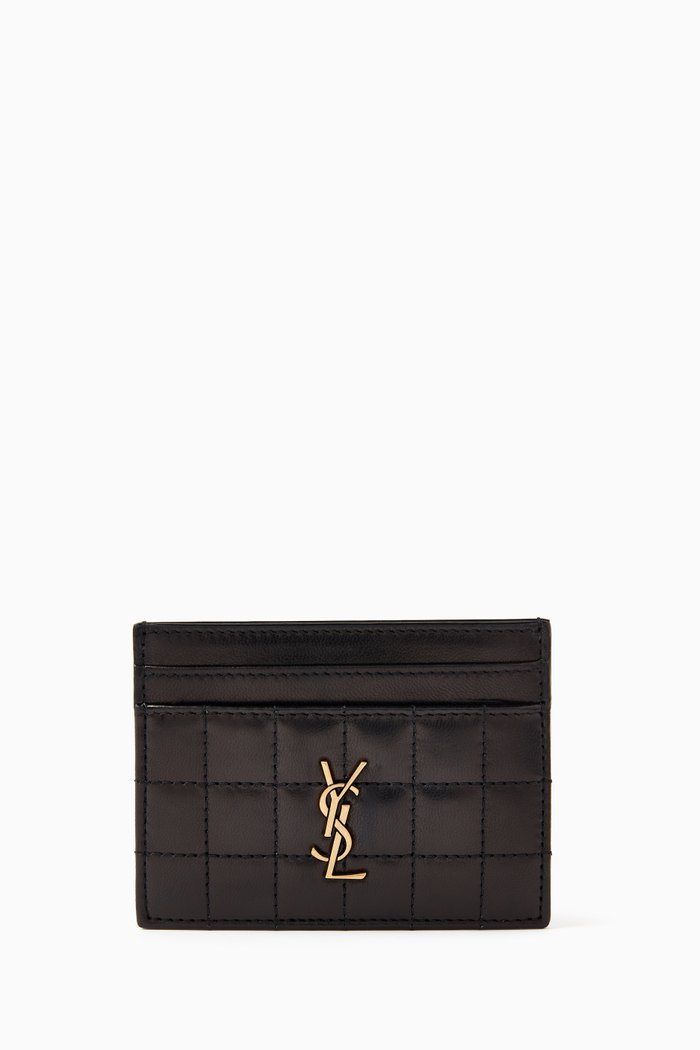 

Cassandre Card Case in Matelassé Leather, Black