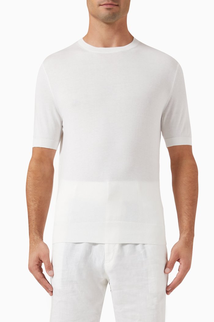 

Premium Short-sleeve T-shirt in Cotton-knit, White