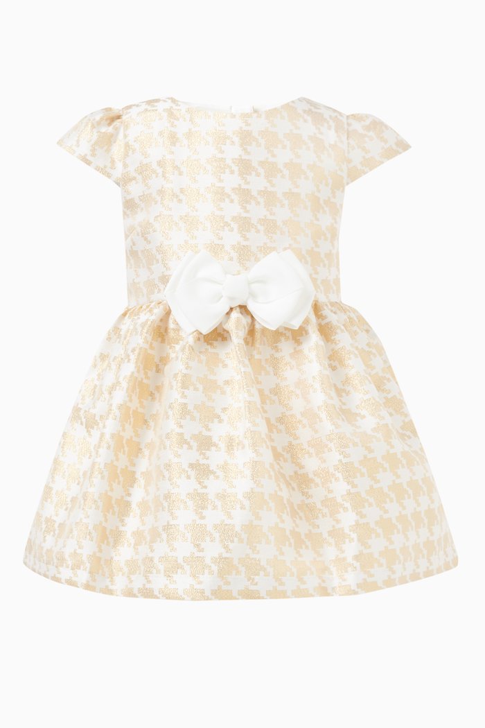 

Chess Houndstooth Dress in Polyester-blend, White