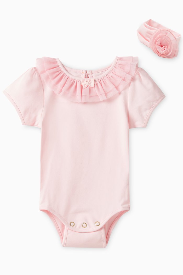 

Clementine Bodysuit & Headband Set in Cotton Stretch, Pink