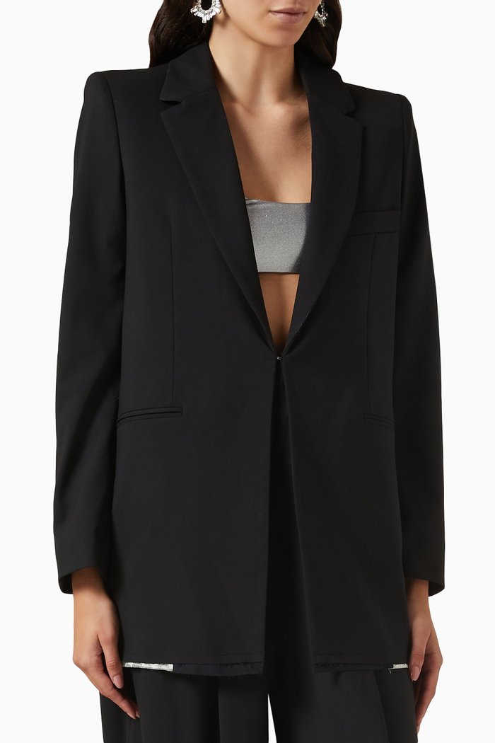 

Tailored Blazer in Wool-blend, Black