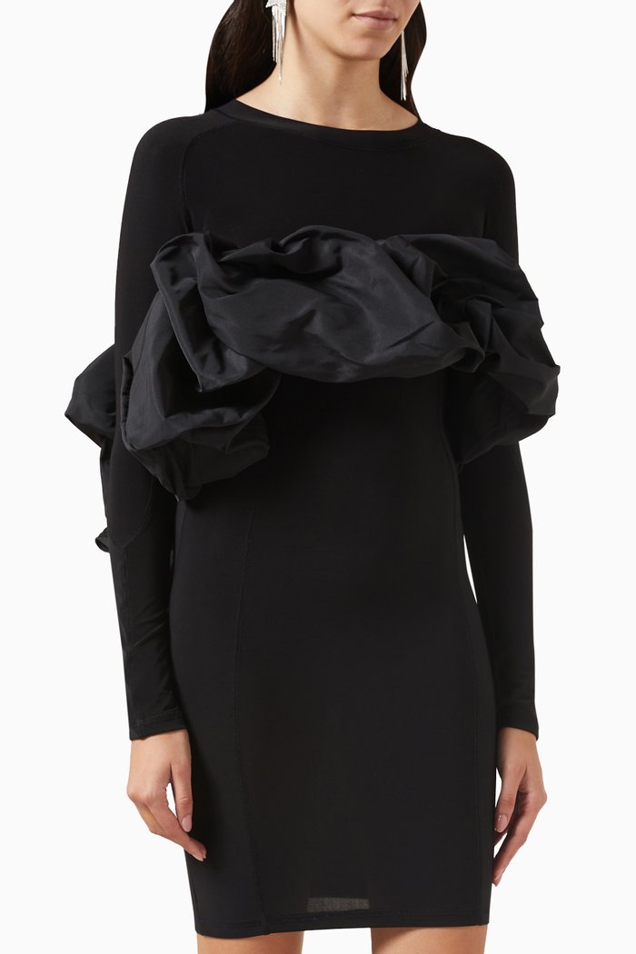 

Norman Mini Dress in Stretch-jersey, Black