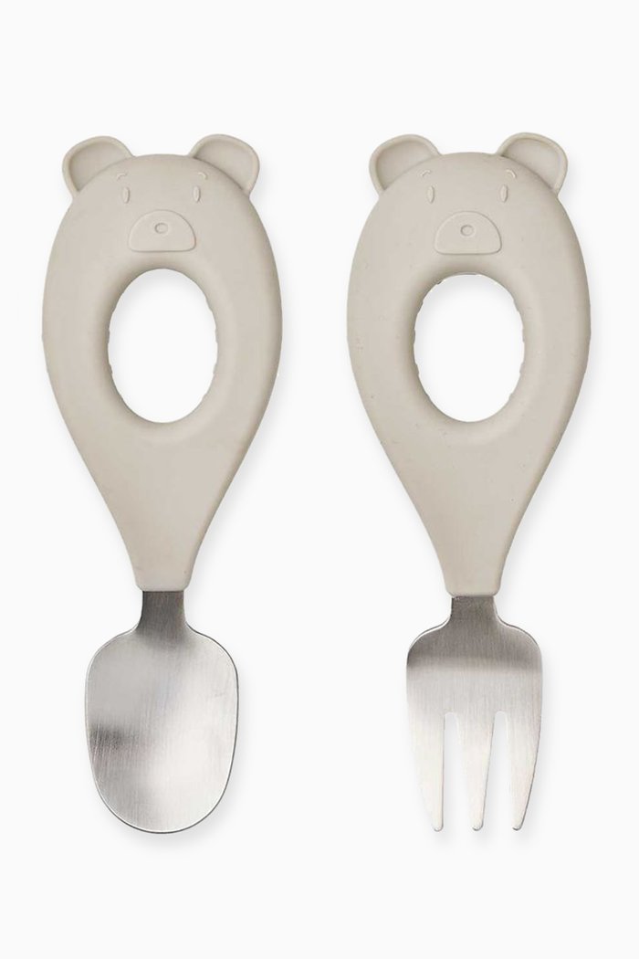 

Stanley Bear-motif Baby Cutlery Set in Silicone & Stainless Steel, Multicolour