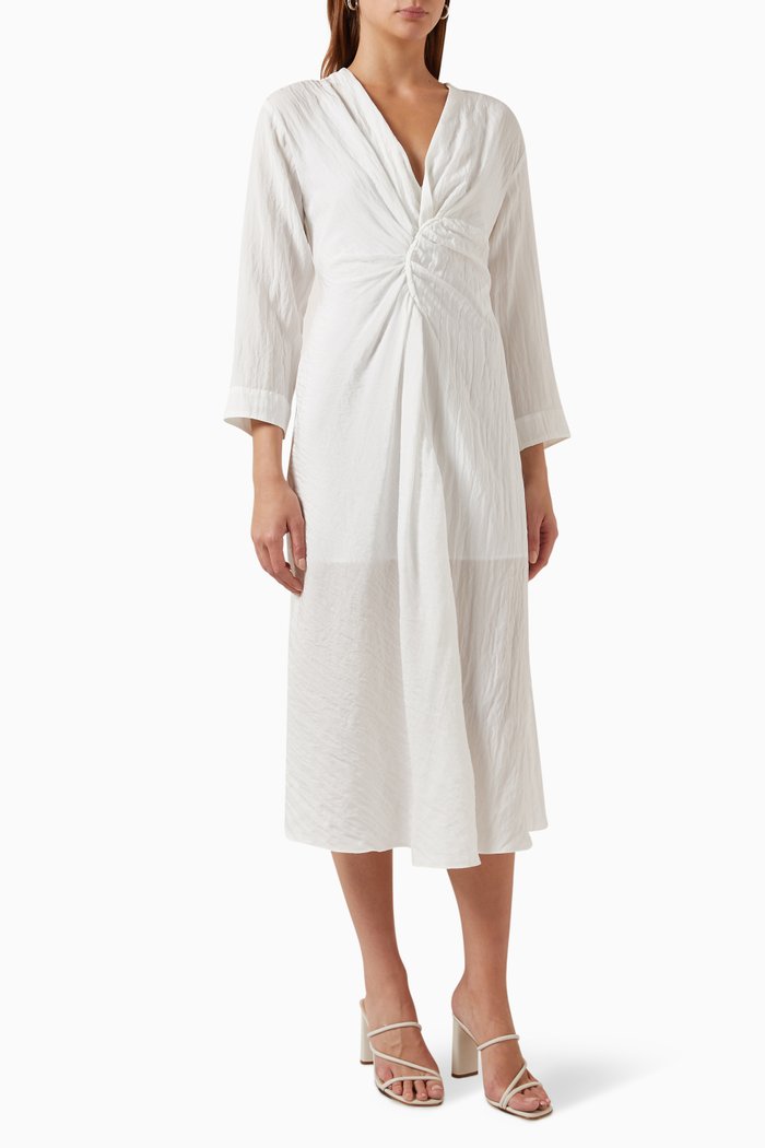 

Vendome Midi Dress in Fluid Acetate, White