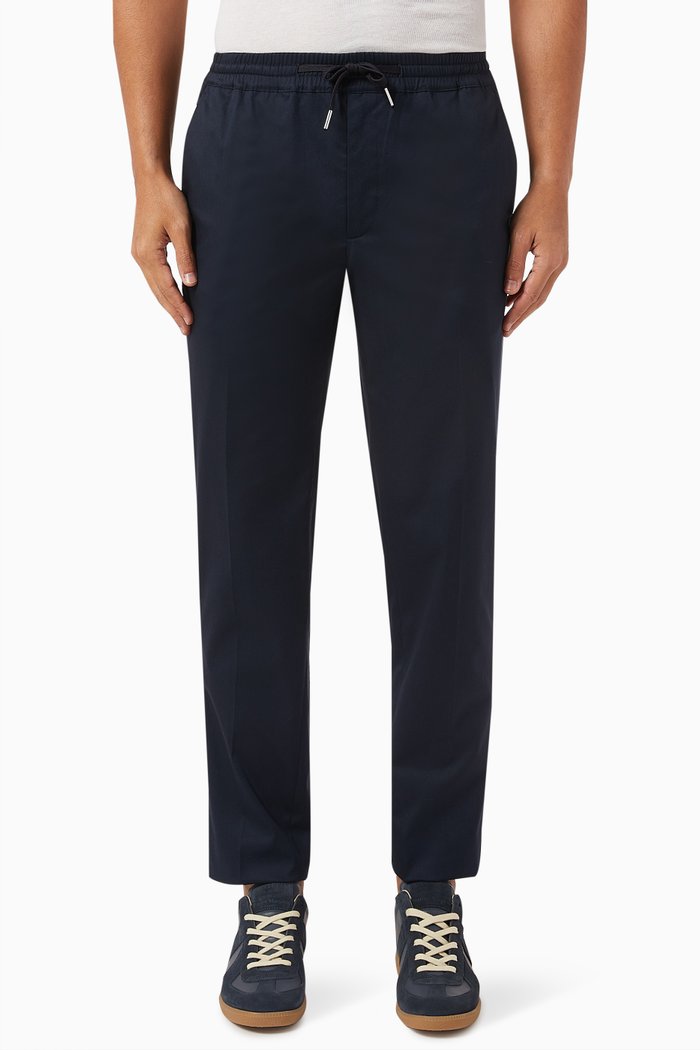 

Straight-leg Trousers in Cotton Blend, Blue