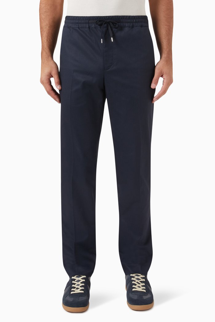 

Straight-leg Trousers in Cotton Blend, Blue