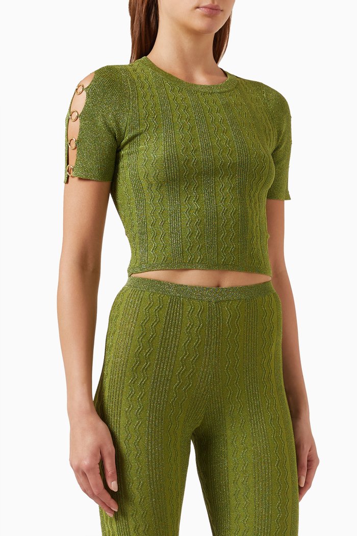 

Manacor Crop Top in Cable-knit, Brown