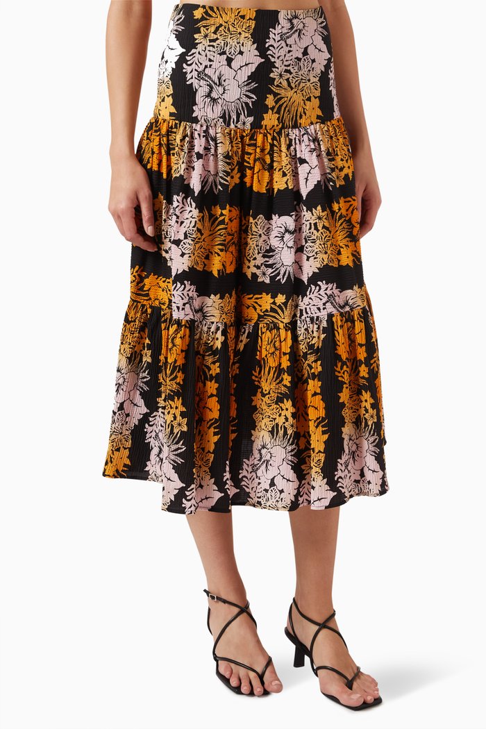 

Maddie Midi Skirt in Cotton-blend, Black
