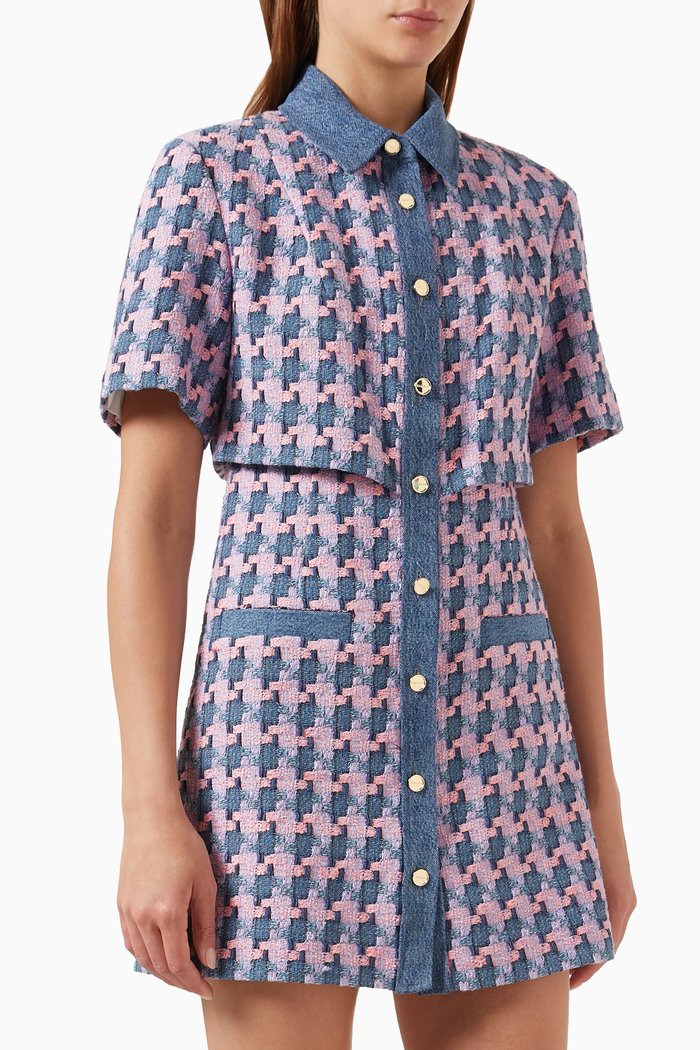 

Amadora Trompe L'œil Dress in Cotton-blend, Purple