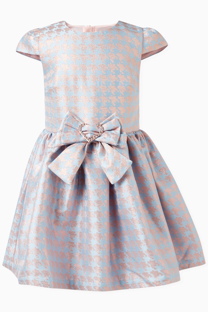

Chess Houndstooth Dress in Viscose Blend, Blue