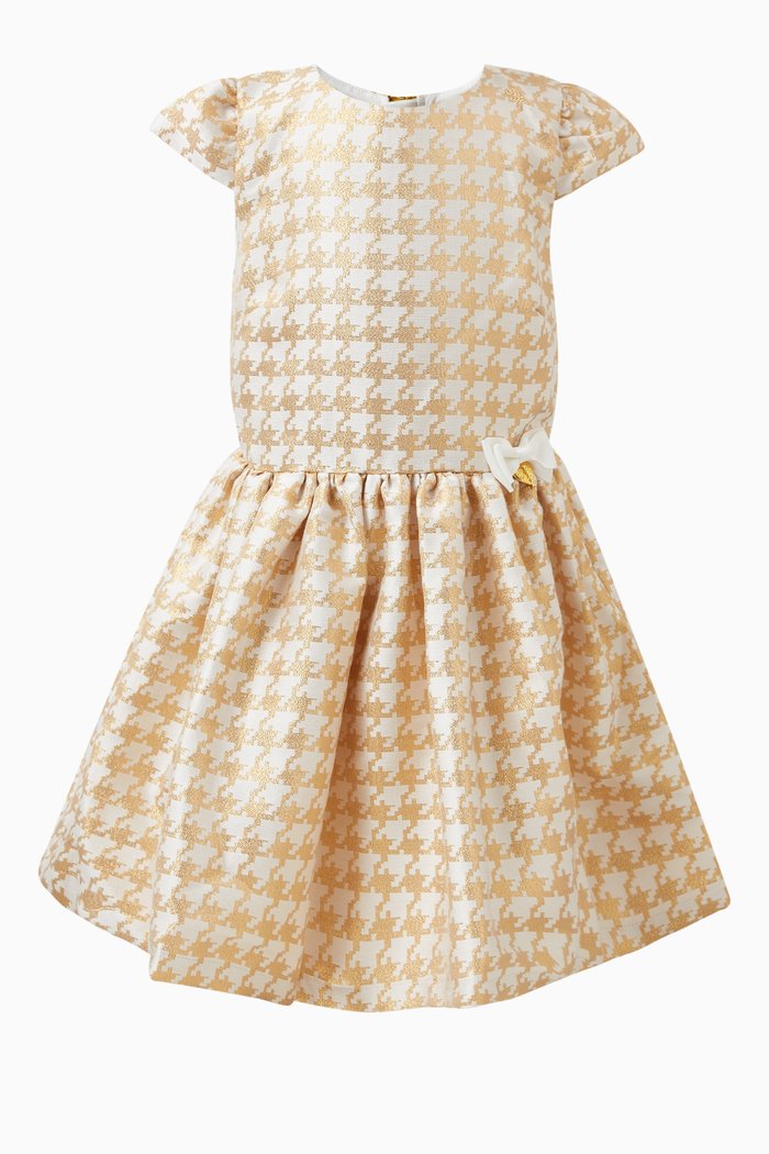 

Chess Houndstooth Dress in Polyester Blend, Yellow