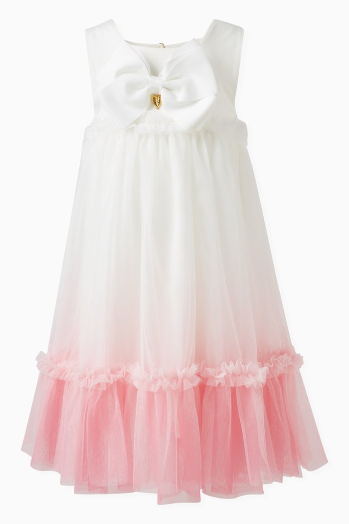 Donatella Ombre-effect Dress in Polyester, Pink