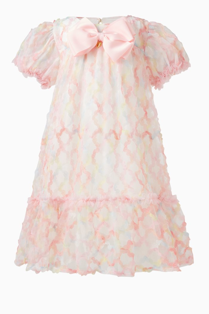 

Kriskross Bow-applique Dress in Polyester, Pink