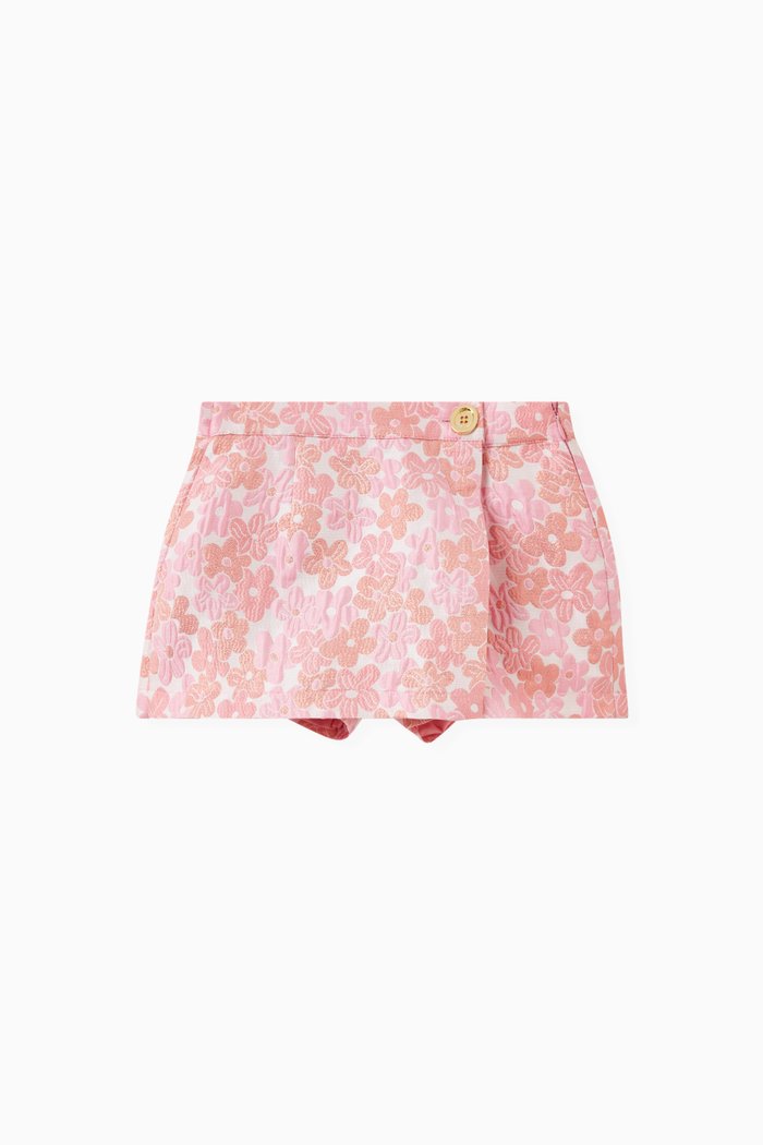 

Dee Flower Skort in Polyester, Pink