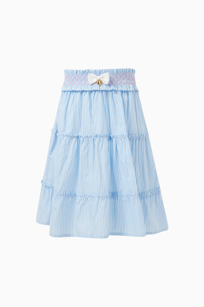 

St. Ives Striped Skirt in Cotton-blend, Blue