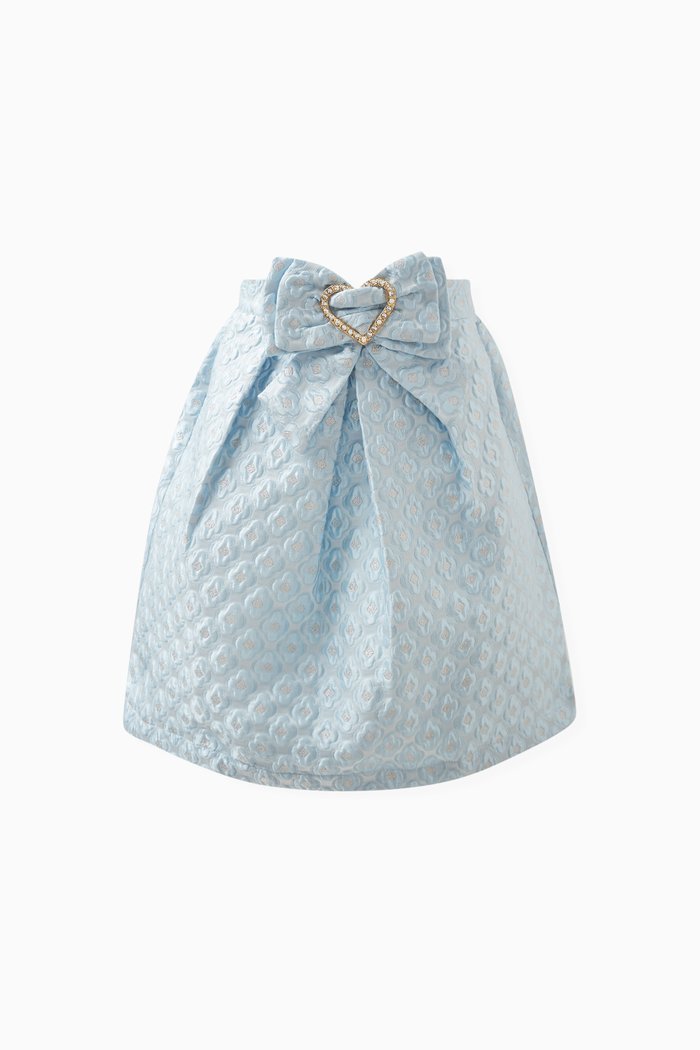 

Sybil Clover Jacquard Skirt in Polyester, Blue