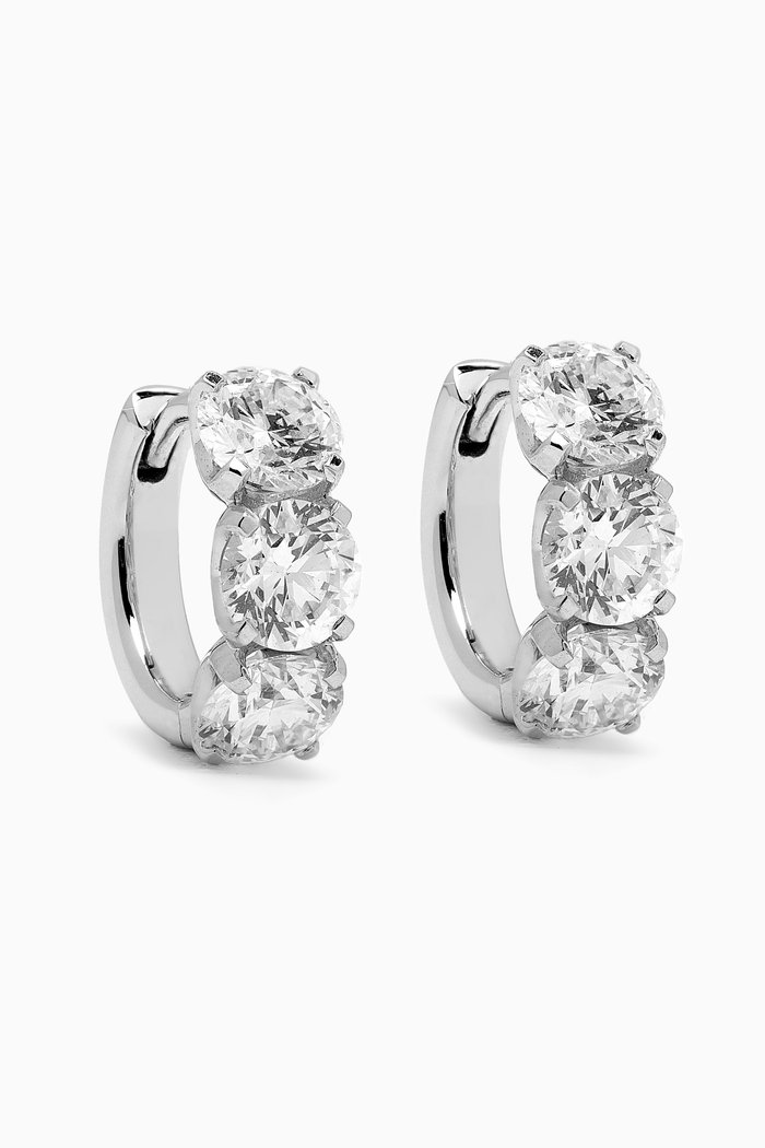 

Large Diamond Huggies in 18kt White Gold