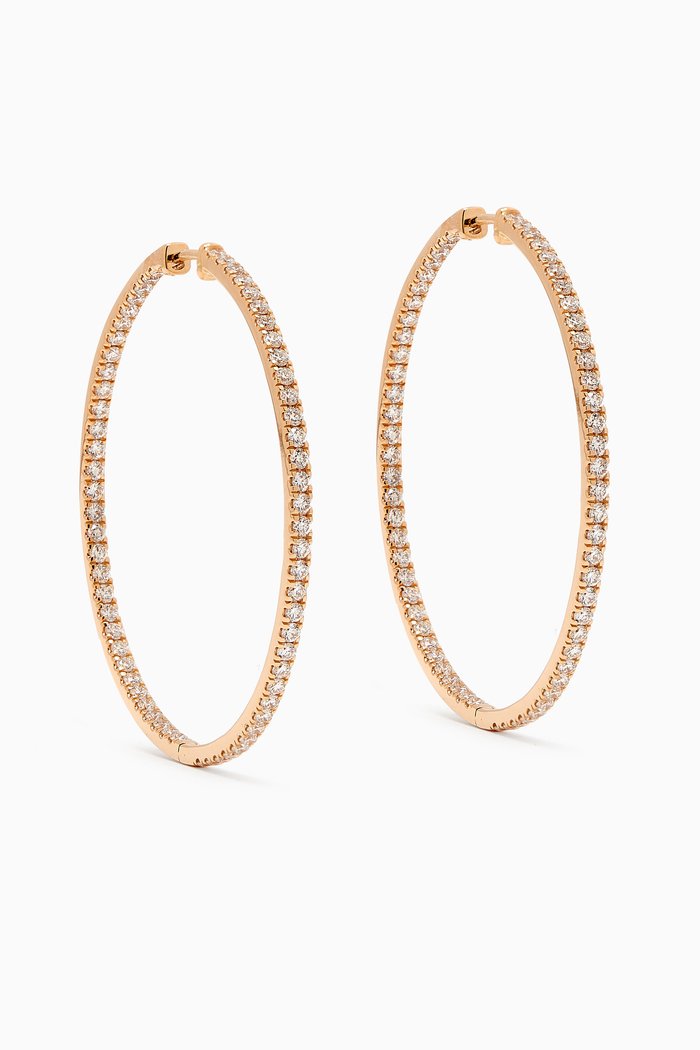 

Large Diamond Hoops in 18kt Yellow Gold, White