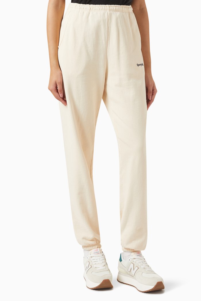 

Serif Logo Sweatpants in Cotton, Neutral