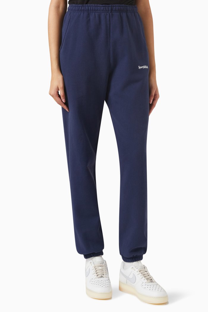

Serif Logo Sweatpants in Cotton, Blue