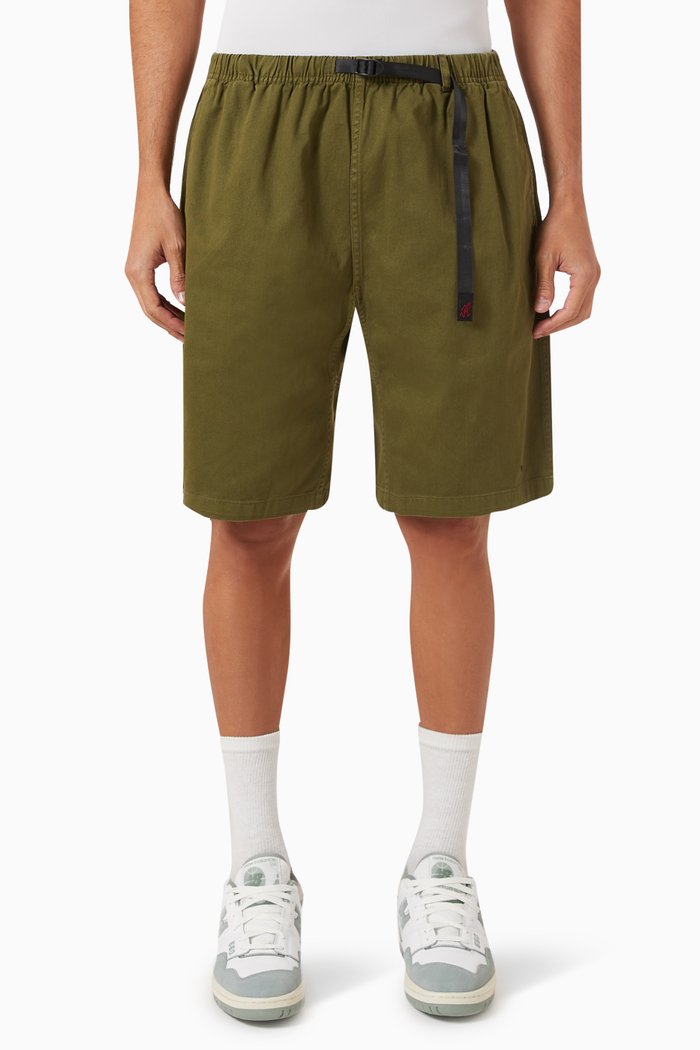 

Webbing Belt G-Shorts in Organic Cotton Twill, Green