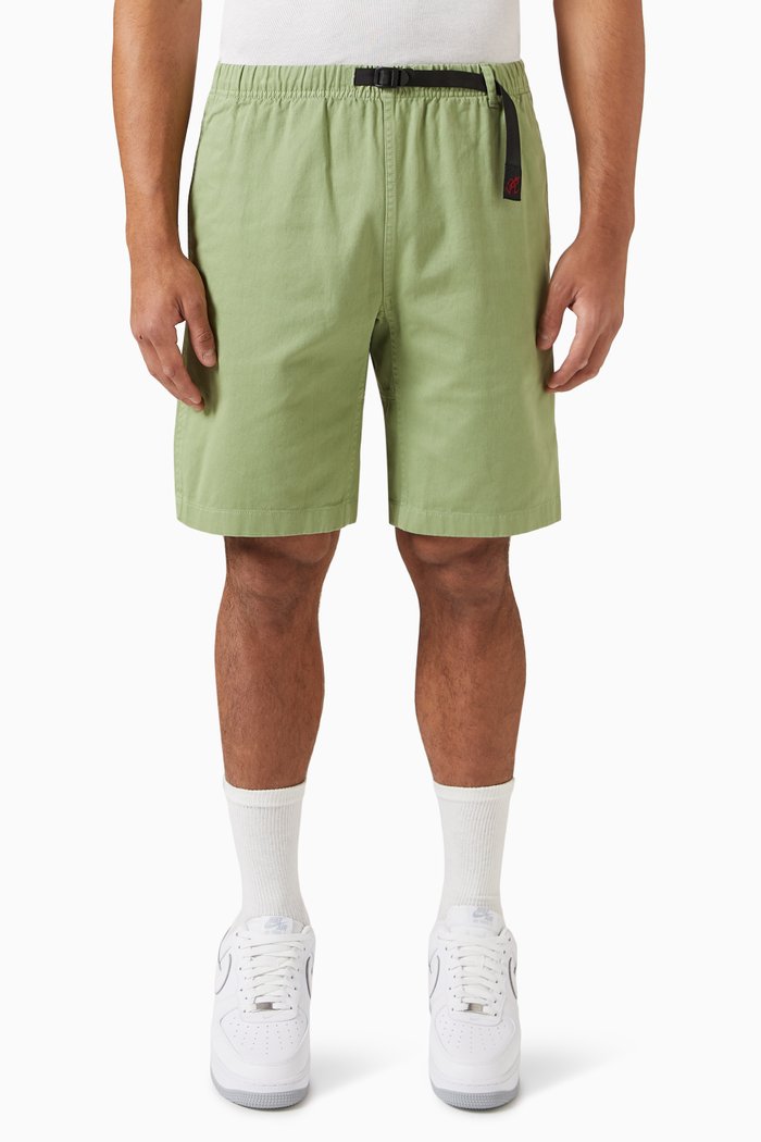 

Webbing Belt G-Shorts in Organic Cotton Twill, Green