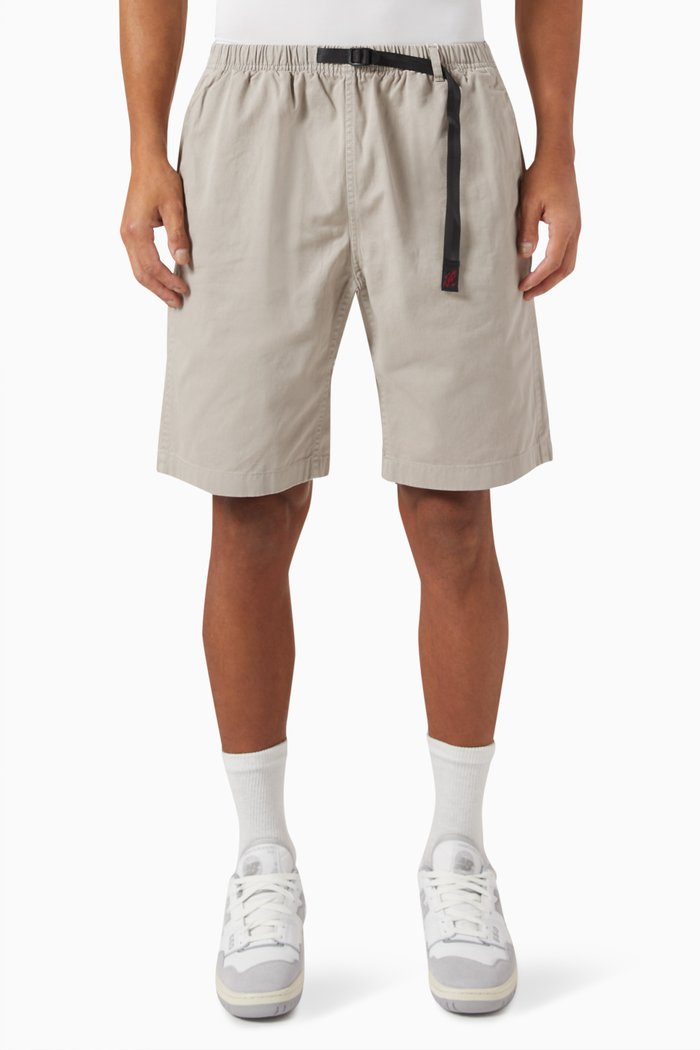 

Webbing Belt G-Shorts in Organic Cotton Twill, Grey