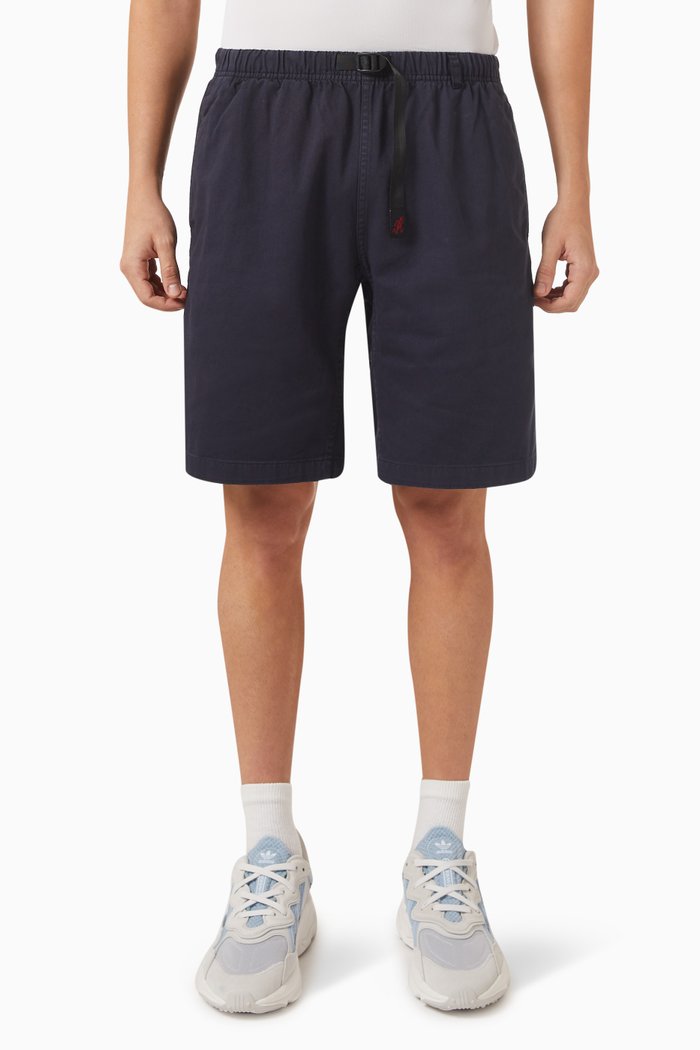 

Webbing Belt G-Shorts in Organic Cotton Twill, Blue