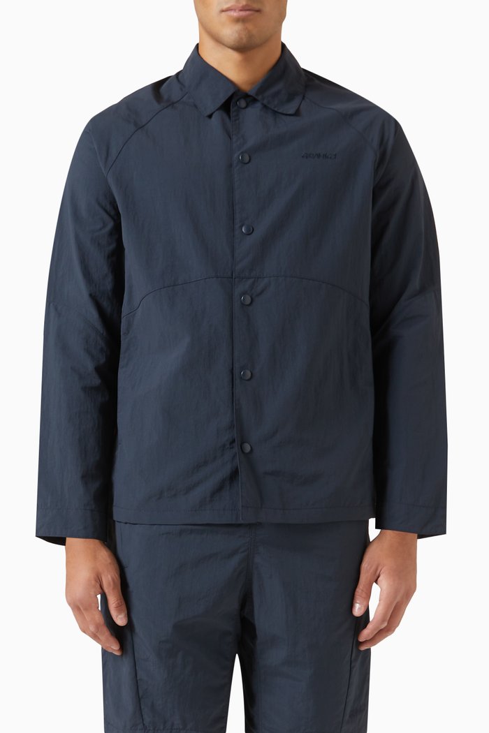 

River Bank Logo Shirt in Nylon, Blue