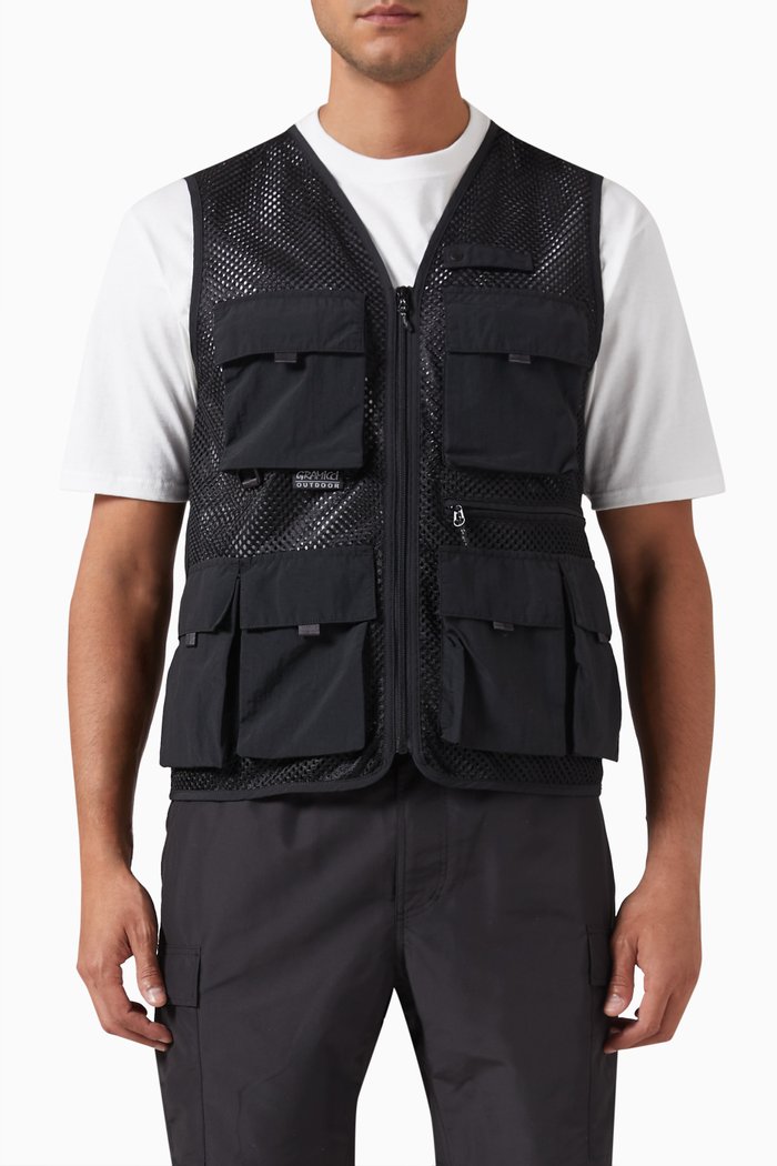 

Gone Fishing Vest in Micro Ripstop Nylon, Black