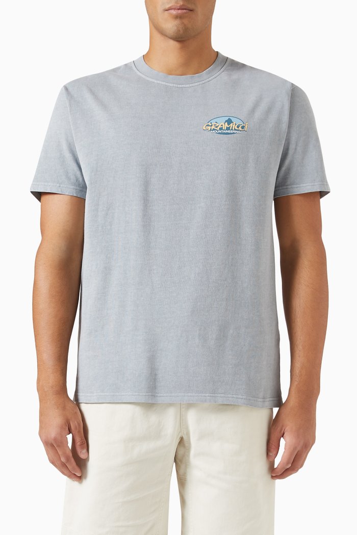 

Summit Logo Print T-shirt in Cotton, Grey