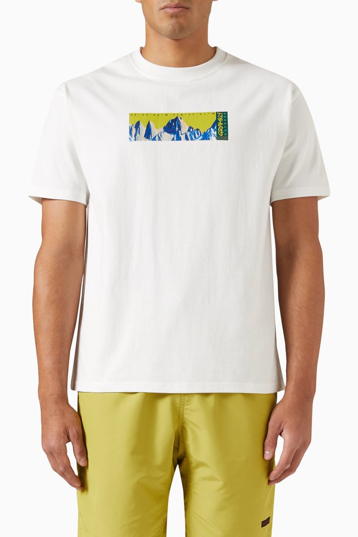 

Mount Whitney Logo Print T-Shirt in Cotton, White
